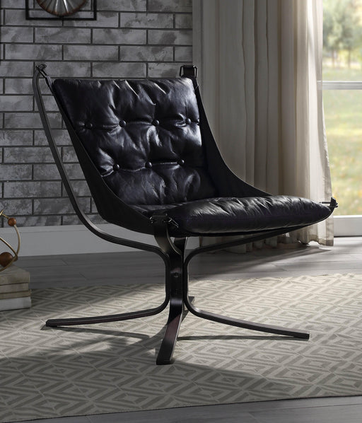 Carney Vintage Blue Top Grain Leather Accent Chair image