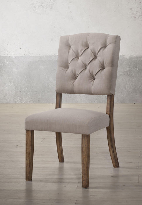 Bernard Cream Linen & Weathered Oak Side Chair image