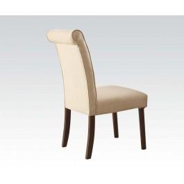 Acme Gasha Side Chair (Set of 2) in Beige/Walnut 72822 image