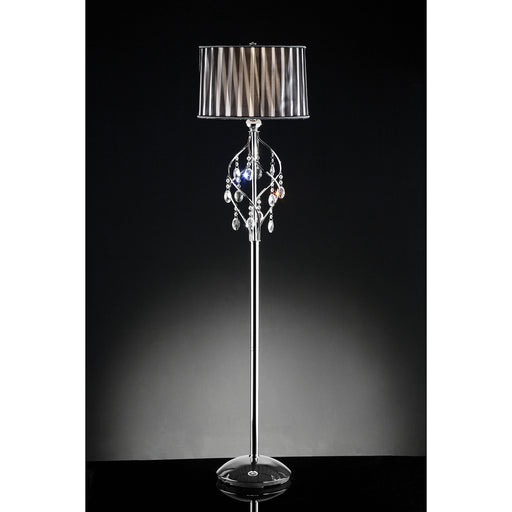 Arya Black/Chrome Floor Lamp, Hanging Crystal image